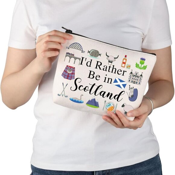 Scotland Trip Vacation Gift I'd Rather Be in Scotland Makeup Bag Scotland Pride - Picture 6 of 7